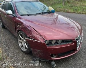 Montefiascone - L'incidente al bivio tra la Cassia e l'Ombrone