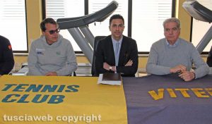 Viterbo - La presentazione del campionato di serie C maschile e delle attività del Tennis Club - Paolo Ricci, Fausto Barili e Giovanni Arena