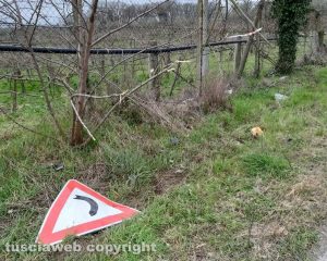 Montefiascone - Il luogo dell'Incidente mortale sulla strada per Fastello