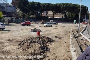 Viterbo - Lavori in corso al parcheggio alle Fortezze