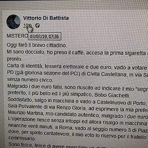Post di Vittorio Di Battista sulle primarie del Pd