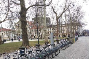 Lubiana - Un parcheggio di biciclette