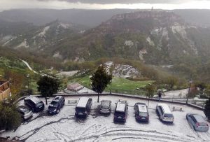 Spettacolare grandinata a Lubriano 