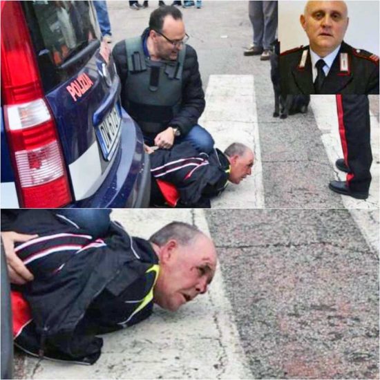 Sparatoria a Foggia - L'arresto di Giuseppe Papantuono - Nel riquadro: Vincenzo Di Gennaro