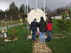 La visita al monumento ai caduti di Amatrice