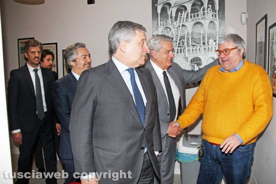 Viterbo - Il presidente del parlamento europeo Antonio Tajani in visita alla Tusciaweb Academy