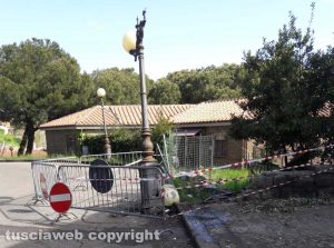 Montefiascone - Auto contro un palo - il luogo dell'incidente