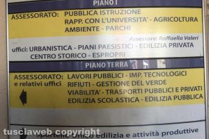 Viterbo - Cartelli datati al comune