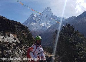 Cristiano Sabatini al campo base dell'Everest