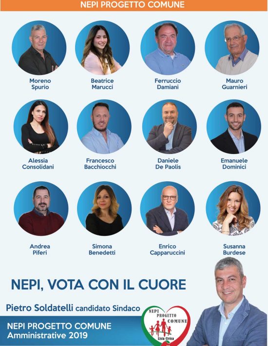 Elezioni comunali 2019 - Nepi - Lista progetto comune