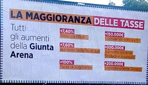 Il manifesto contro la giunta Arena