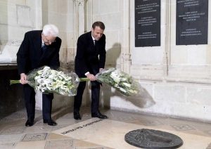 Amboise - Sergio Mattarella e Emmanuel Macron per i 500 anni dalla morte di Leonardo da Vinci