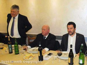 Viterbo - Cena di partito col segretario Lega Salvini e il prefetto Giovanni Bruno