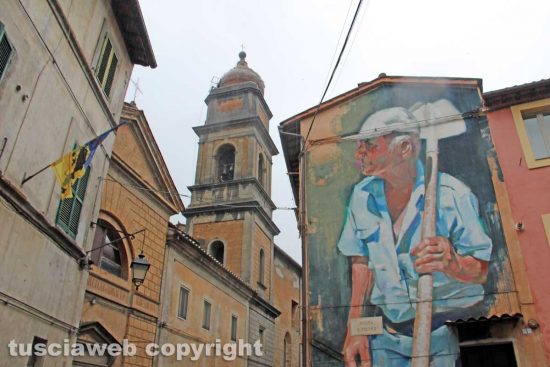 Acquapendente - Il murales con il contadino