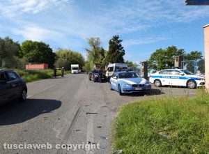 Montefiascone - L'incidente tra le due Mercedes