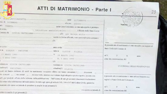 Civita Castellana - Digos - Matrimoni di convenienza per la carta di soggiorno