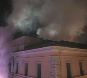 Civita Castellana - Incendio all'ex ospedale Andosilla