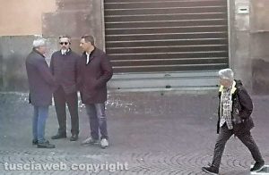 Giovanni Arena, Francesco Battistoni e Giulio Marini a piazza del Comune