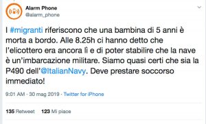 Il post di Alarm phone