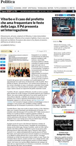 Il prefetto Giovanni Bruno e le iniziative politiche su Repubblica