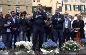 Sanremo - Comizio elettorale di Matteo Salvini