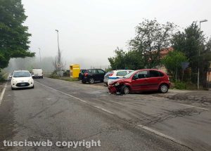 Frontale su vial Fiume a Bagnaia