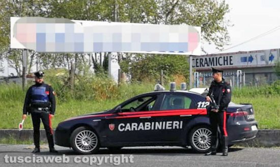 Un posto di blocco dei carabinieri