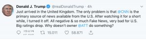 Il tweet di Donal Trump sulla Cnn