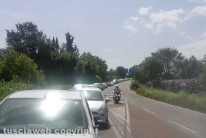 Viterbo - Traffico bloccato sulla Martana