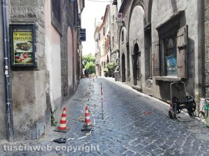 Viterbo - Lavori in via san Lorenzo