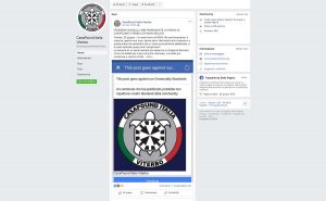 Il post pubblicato sulla pagina Facebook Casapound Italia Viterbo