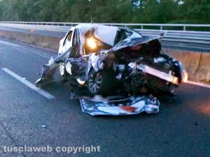 Viterbo - L'incidente sulla Superstrada 
