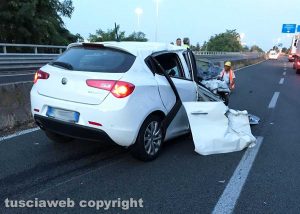 Viterbo - L'incidente sulla Superstrada 