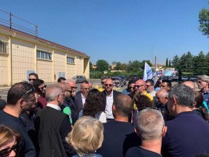 Mauro Rotelli (FdI) al presidio di Monterosi