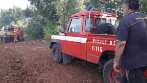 Tarquinia - Incendio in località Pantano - Aeopc e vigili del fuoco