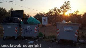 Viterbo - Raccolta rifiuti in strada Montigliano 