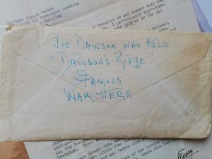 La corrispondenza tra Joseph Dawson e Terry Allen