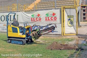 Sport - Calcio - Viterbese - I lavori per l'impianto d'irrigazione