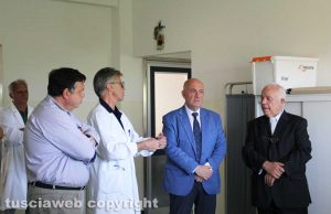 Il prefetto Giovanni Bruno con Michele Bellomo, padre Emilio Blasi e Romeo Gatti