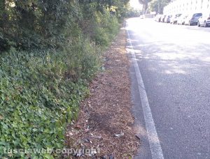 Viterbo - Rifiuti a bordo strada sulla Cimina