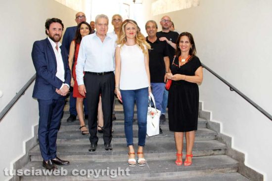 Viterbo - L'inaugurazione dell'opera d'arte di Andrea Aquilanti al sottopassaggio di via Marconi
