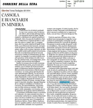 Una recensione sul Corriere della Sera de "I minatori della Maremma"