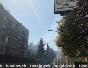 Viterbo - Incendio in via Monti Cimini