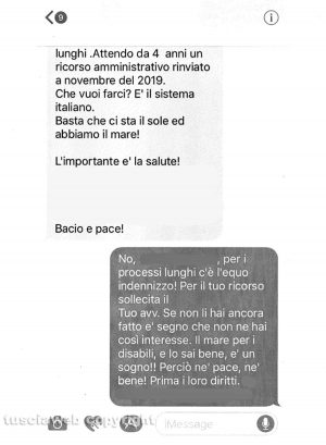 Gli sms tra Franca Marinelli e un dirigente dell'Inps di Viterbo