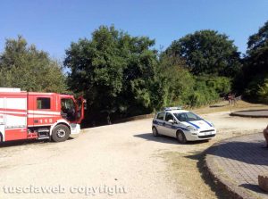 Vigili del fuoco e polizia locale al parco Treja adventure