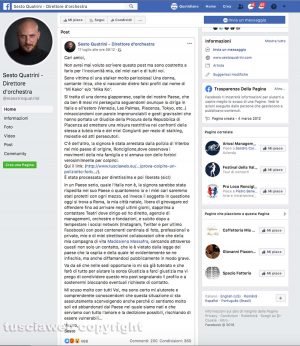 Il posto del direttore d'orchestra Sesto Quatrini