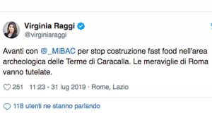 Roma - Stop al fast food alle Terme di Caracalla