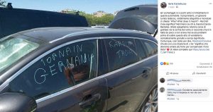 Ferrara - Atti vandalici sull'auto di un turista tedesco