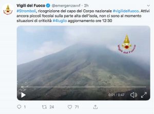 Stromboli - Tweet dei vigili del fuoco