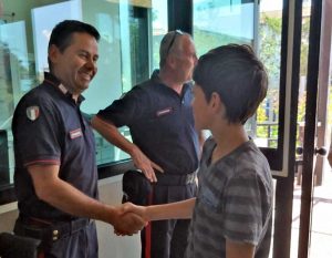 La visita dei due dispersi nel lago salvati dai carabinieri